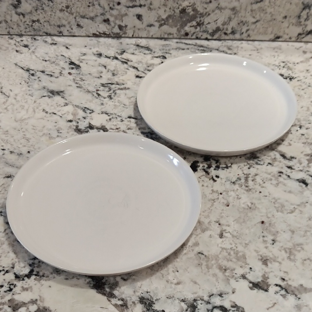 2 White DENBY plates